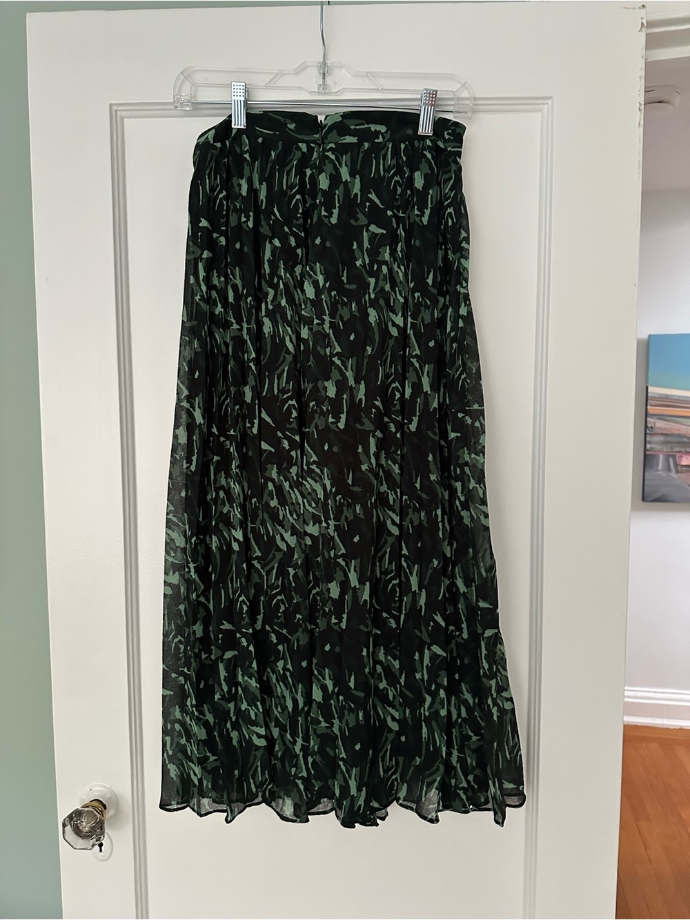 Whistles Dark Green Printed Midi Skirt